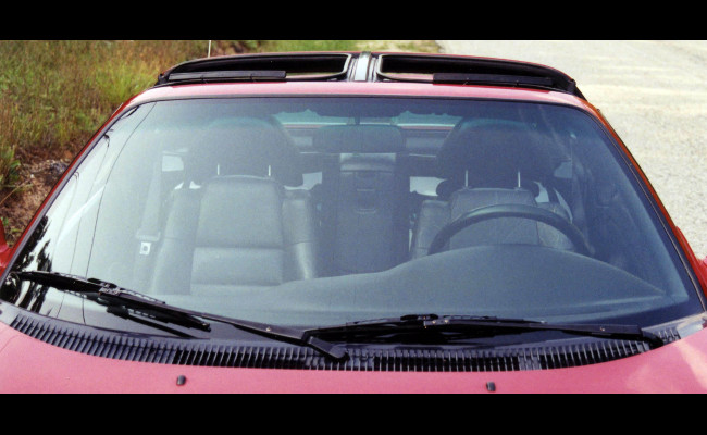 looking in the windshield