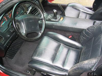 looking down at the driver's seat